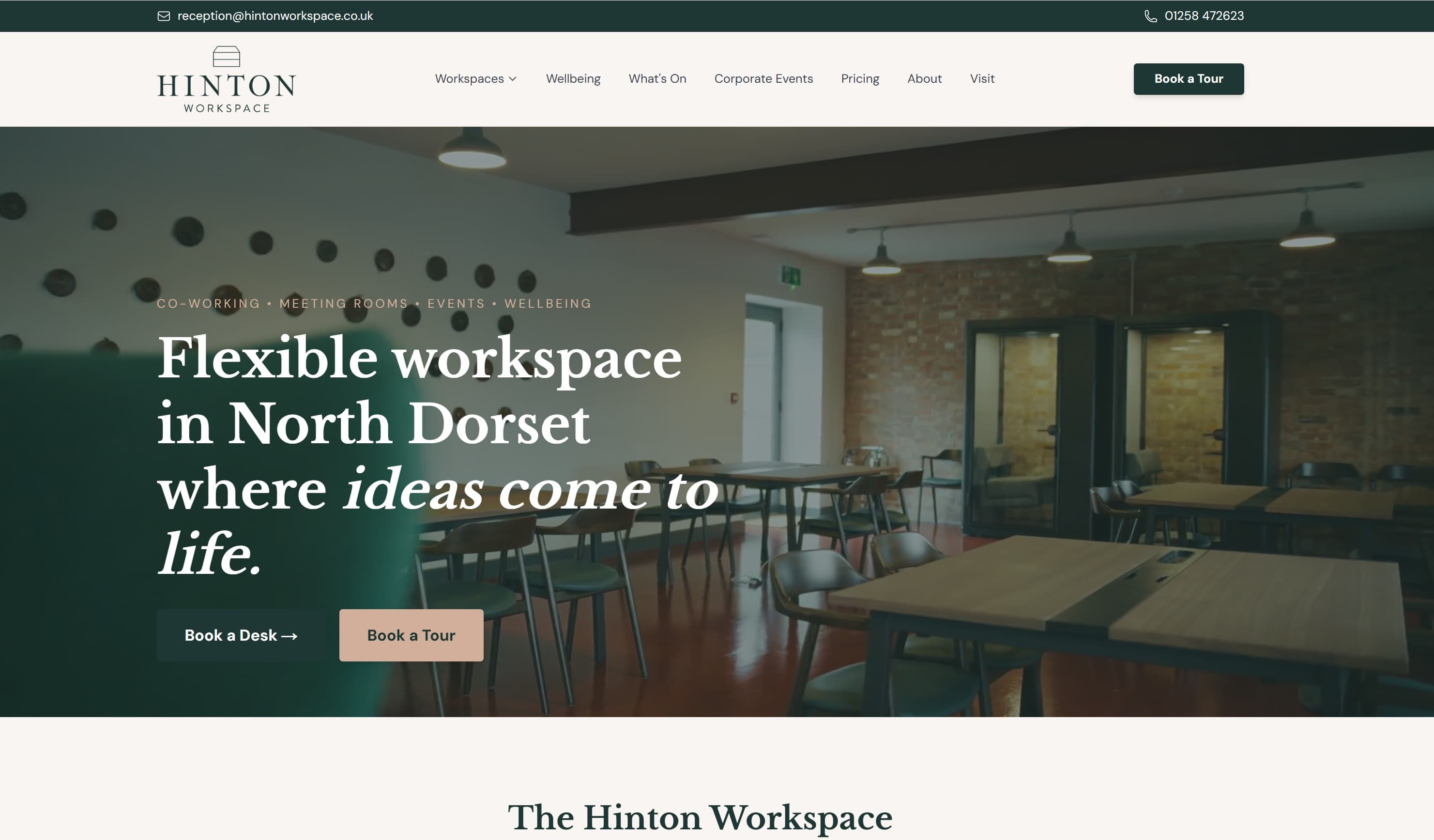 Hinton Workspace website