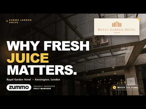 Still from Why Fresh Juice Matters at the Royal Garden Hotel Kensington, made for Zummo London